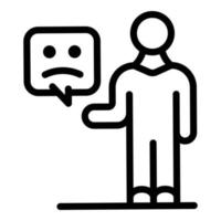 Sms dislike icon, outline style vector