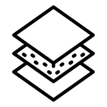 Three layer napkin icon, outline style vector