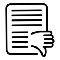 Service dislike icon, outline style vector