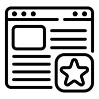 Favorite web page icon, outline style vector