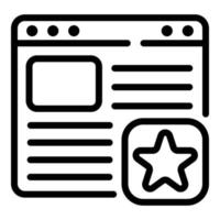 Favorite web page icon, outline style vector