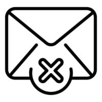 Mail reject dislike icon, outline style vector