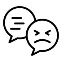 Chat dislike icon, outline style vector