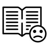 Reading dislike icon, outline style vector