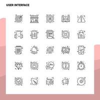 conjunto de iconos de línea de interfaz de usuario conjunto de 25 iconos diseño de estilo minimalista vectorial conjunto de iconos negros paquete de pictogramas lineales vector