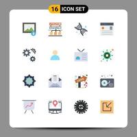 16 Flat Color concept for Websites Mobile and Apps preferences configuration genetics user interface Editable Pack of Creative Vector Design Elements