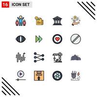 paquete de iconos de vectores de stock de 16 signos y símbolos de línea para los ingresos de los ingresos del banco de ojos de visión elementos de diseño de vectores creativos editables