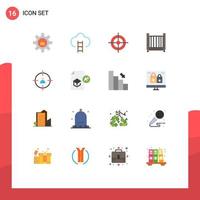 Universal Icon Symbols Group of 16 Modern Flat Colors of business mobile prize bed target Editable Pack of Creative Vector Design Elements