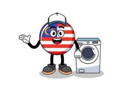 malaysia flag illustration as a laundry man vector