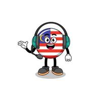 Mascot Illustration of malaysia flag as a customer services vector