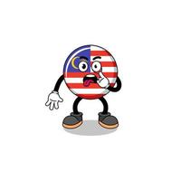 Character Illustration of malaysia flag with tongue sticking out vector