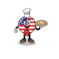 Illustration of malaysia flag as an italian chef vector