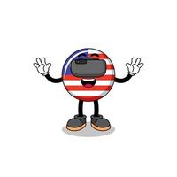 Illustration of malaysia flag with a vr headset vector