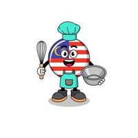 Illustration of malaysia flag as a bakery chef vector