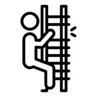 Broken ladder careless person icon, outline style vector