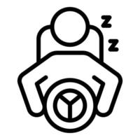 Careless driver sleep icon, outline style vector