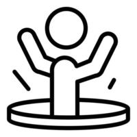 Falling person sewerage icon, outline style vector