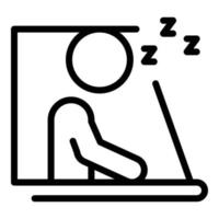 Careless sleeping driver icon, outline style vector