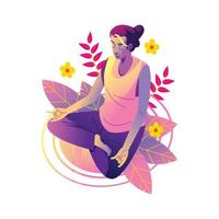 tiempo de relajación con la meditación vector