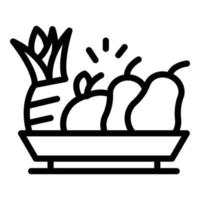 icono de ensalada de frutas tropicales, estilo de contorno vector