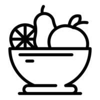 icono de ensalada de frutas dietéticas, estilo de esquema vector