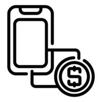 Interactive tv payment icon, outline style vector