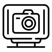 Interactive tv photo icon, outline style vector