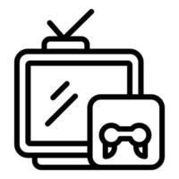 Interactive tv gaming icon, outline style vector