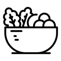 Dish fruit salad icon, outline style vector