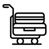 Baggage trolley icon, outline style vector