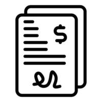 Paper transfer money icon, outline style vector