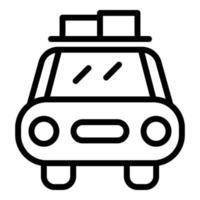 Front view car roof box icon, outline style vector