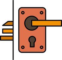 Lock Door Handle Keyhole Home  Flat Color Icon Vector icon banner Template