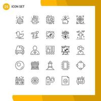 25 User Interface Line Pack of modern Signs and Symbols of gas camping pencil map interaction Editable Vector Design Elements