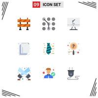 9 Thematic Vector Flat Colors and Editable Symbols of tie business monitor layers arrange Editable Vector Design Elements