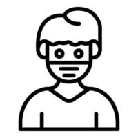 Allergic boy icon, outline style vector