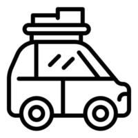 Object car roof box icon, outline style vector