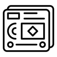Web page interaction icon, outline style vector