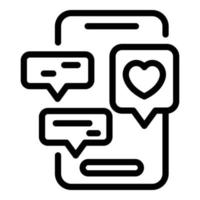 Smartphone interaction icon, outline style vector