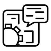 Interaction icon, outline style vector