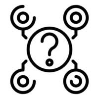 Question interaction icon, outline style vector