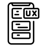 Smartphone ux interaction icon, outline style vector