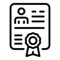 icono de diploma, estilo de esquema vector