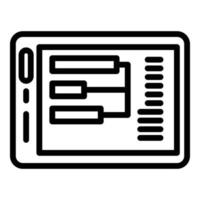 Interaction tablet icon, outline style vector