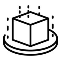 Cube interaction icon, outline style vector