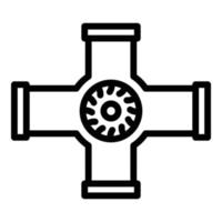 Builder cross pipe icon, outline style vector