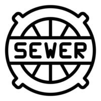 Road manhole icon, outline style vector
