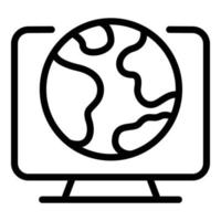 Global interactive tv icon, outline style vector