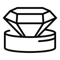 Diamond icon, outline style vector