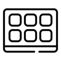 Smart interactive tv icon, outline style vector